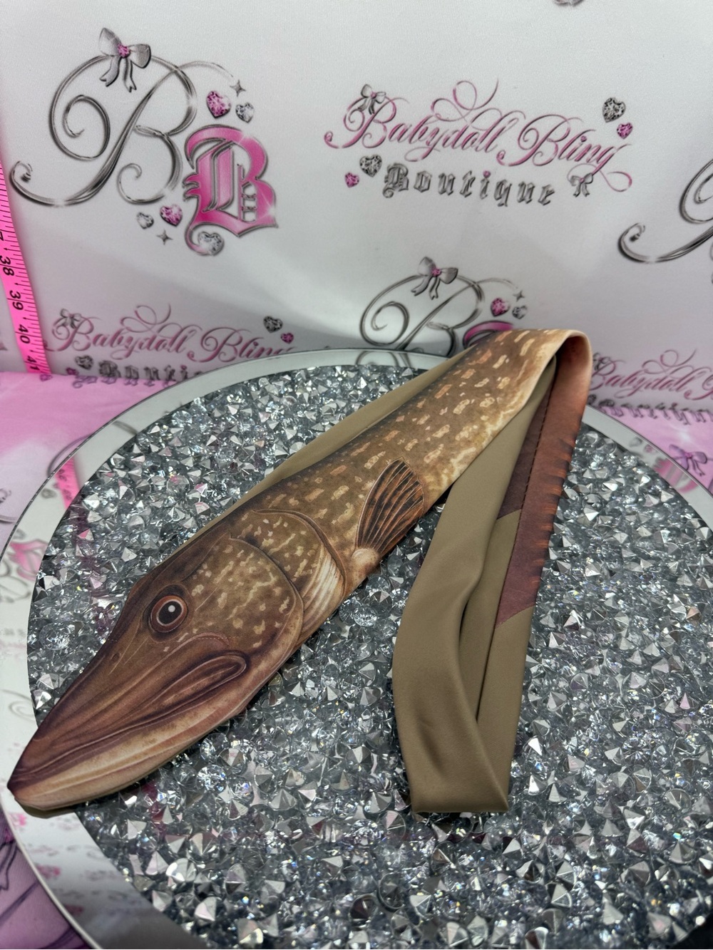 Ralph Marlin tie fish Brown Fish Novelty Necktie
